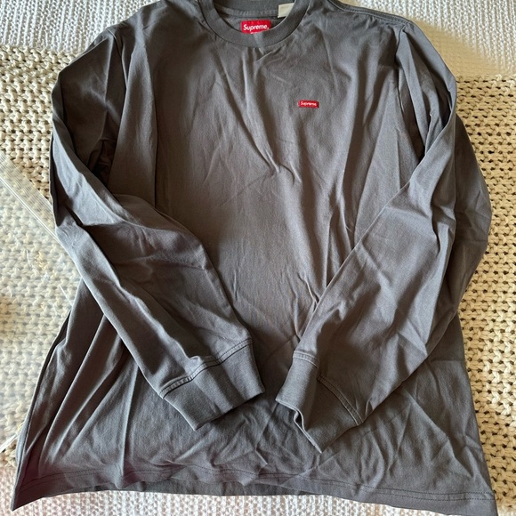 Supreme Small Box Long Sleeve Tee Charcoal - Picture 2 of 4